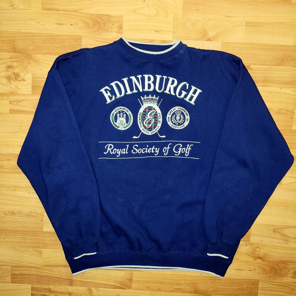 Vintage 90s Edinburgh Scotland Royal Society of Golf Sweatshirt Crewneck XL